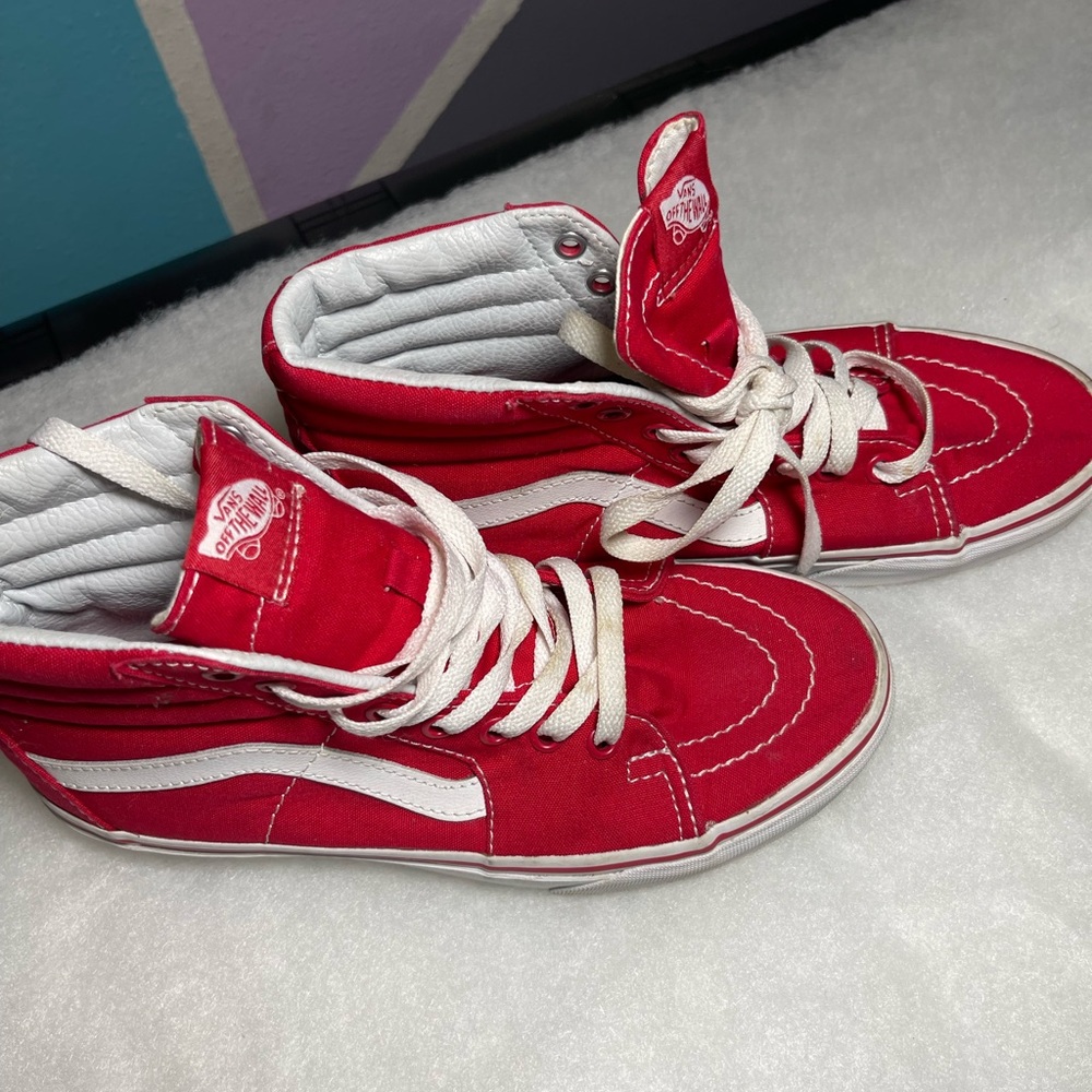 Red Vans.